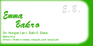 emma bakro business card